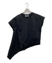 HeRIN.CYE（ヘリンドットサイ）の古着「Asymmetry Ponte tops」｜ブラック