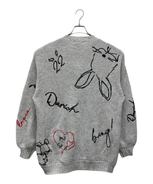 darich（ダーリッチ）Darich (ダーリッチ) エンブロイダリーニットカーディガン グレー サイズ:Free 未使用品の古着・服飾アイテム