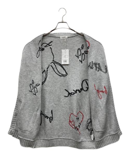 darich（ダーリッチ）Darich (ダーリッチ) エンブロイダリーニットカーディガン グレー サイズ:Free 未使用品の古着・服飾アイテム