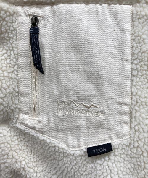 TAION（タイオン）TAION (タイオン) Manastash (マナスタッシュ) Fleece Down Jacket ホワイト サイズ:ASIA Lの古着・服飾アイテム