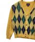 中古・古着 thisisneverthat (ディスイズネバーザット) アーガイルニットカーディガン イエロー サイズ:L：7000円