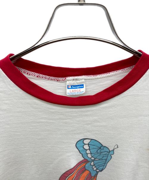 Champion（チャンピオン）Champion (チャンピオン) リンガーTシャツ ホワイト サイズ:Lの古着・服飾アイテム