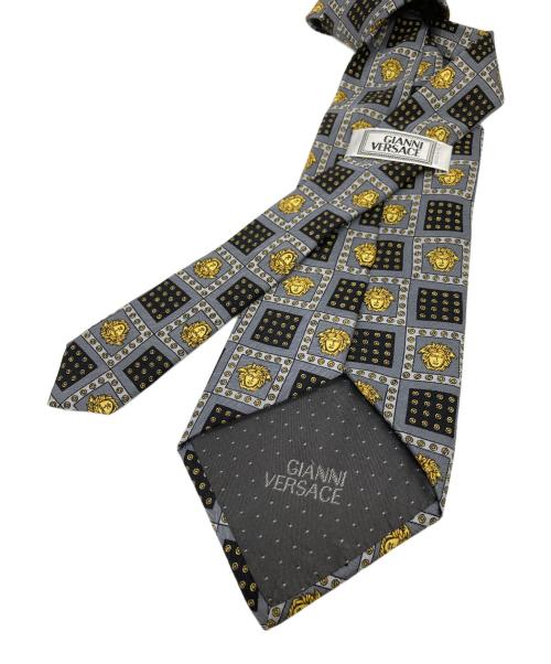 GIANNI VERSACE（ジャンニ・ヴェルサーチ）GIANNI VERSACE (ジャンニ・ヴェルサーチ) メデューサ柄ネクタイ グレー サイズ:なしの古着・服飾アイテム