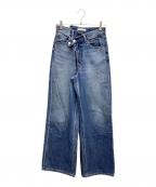 moussyマウジー）の古着「CROSS WAIST WIDE STRAIGHT」｜インディゴ