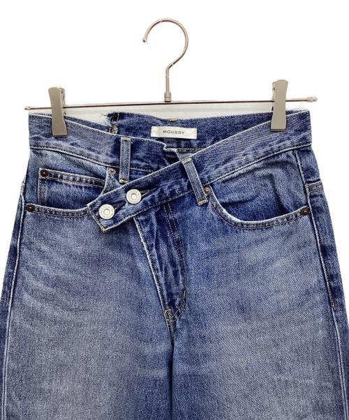 moussy（マウジー）moussy (マウジー) CROSS WAIST WIDE STRAIGHT インディゴ サイズ:1の古着・服飾アイテム