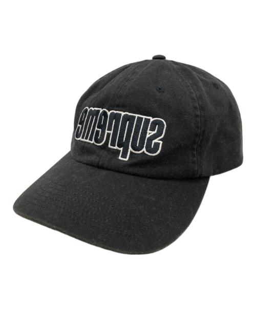 SUPREME（シュプリーム）Supreme (シュプリーム) Reverse Logo 6-Panel Cap ブラックの古着・服飾アイテム