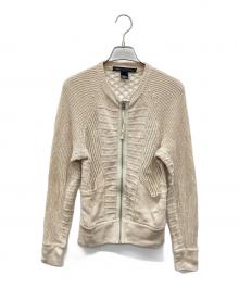 Marc by Marc Jacobs（マークバイマークジェイコブス）の古着「バックメッシュジップニットカーディガン」｜ベージュ