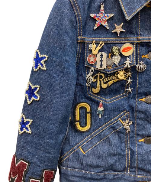 MARC JACOBS（マークジェイコブズ）MARC JACOBS (マークジェイコブズ) 装飾刺繍パッチデニムジャケット インディゴ サイズ:XSの古着・服飾アイテム