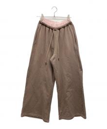 WELLNESS（ウェルネス）の古着「Layered Plaid Sweat Pants」｜ベージュ