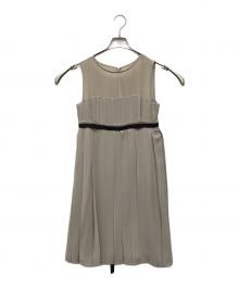FOXEY NEWYORK（フォクシーニューヨーク）の古着「シフォンプリーツワンピース」｜ベージュ