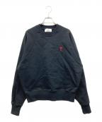 AMI PARISアミ パリス）の古着「コットンジャージー スウェットシャツ」｜ブラック