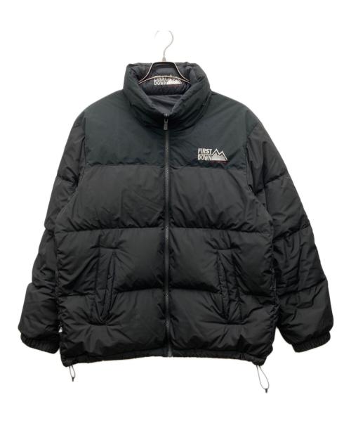 FIRST DOWN（ファーストダウン）FIRST DOWN (ファーストダウン) リバーシブルダウンジャケット ブラック サイズ:Lの古着・服飾アイテム