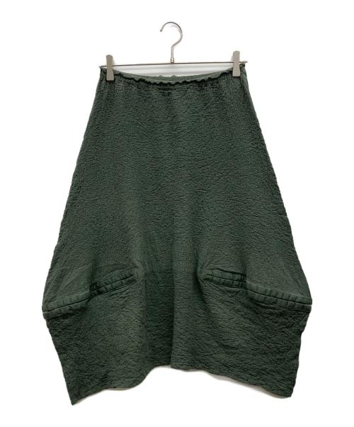 me ISSEY MIYAKE（ミーイッセイ ミヤケ）me ISSEY MIYAKE (ミーイッセイ ミヤケ) カリフラワー 縮絨加工 フック スカート グリーン サイズ:なしの古着・服飾アイテム