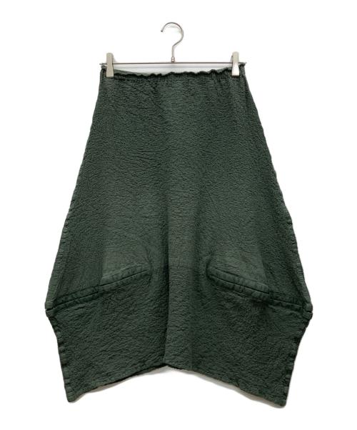 me ISSEY MIYAKE（ミーイッセイ ミヤケ）me ISSEY MIYAKE (ミーイッセイ ミヤケ) カリフラワー 縮絨加工 フック スカート グリーン サイズ:なしの古着・服飾アイテム