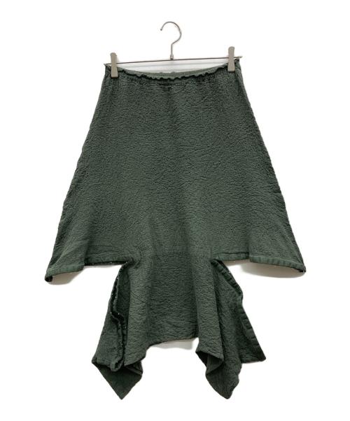 me ISSEY MIYAKE（ミーイッセイ ミヤケ）me ISSEY MIYAKE (ミーイッセイ ミヤケ) カリフラワー 縮絨加工 フック スカート グリーン サイズ:なしの古着・服飾アイテム
