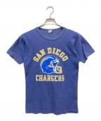Championチャンピオン）の古着「三段プリント半袖Tシャツ 80’s トリコタグ」｜ネイビー