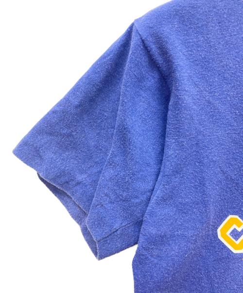Champion（チャンピオン）Champion (チャンピオン) 三段プリント半袖Tシャツ 80’s トリコタグ ネイビー サイズ:MEDIUMの古着・服飾アイテム