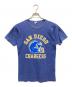 Champion（チャンピオン）の古着「三段プリント半袖Tシャツ 80’s トリコタグ」｜ネイビー
