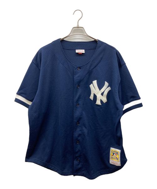 MITCHELL & NESS（ミッチェルアンドネス）MITCHELL & NESS (ミッチェルアンドネス) ベースボールシャツ ネイビー サイズ:2XLの古着・服飾アイテム