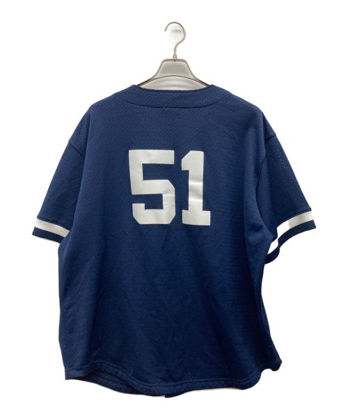 MITCHELL & NESS（ミッチェルアンドネス）MITCHELL & NESS (ミッチェルアンドネス) ベースボールシャツ ネイビー サイズ:2XLの古着・服飾アイテム