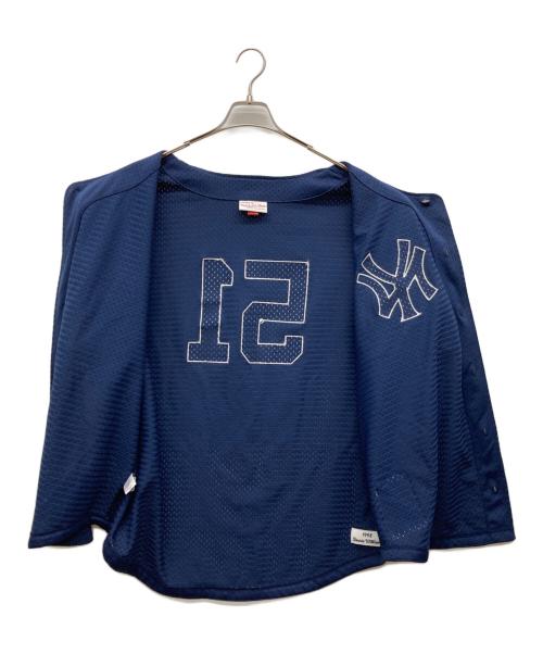 MITCHELL & NESS（ミッチェルアンドネス）MITCHELL & NESS (ミッチェルアンドネス) ベースボールシャツ ネイビー サイズ:2XLの古着・服飾アイテム