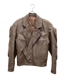 ISSEY MIYAKE MEN（イッセイミヤケメン）の古着「デザインライダースレザージャケット」｜ブラウン