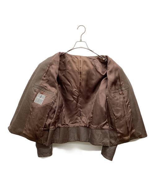 ISSEY MIYAKE MEN（イッセイミヤケメン）ISSEY MIYAKE MEN (イッセイミヤケメン) デザインライダースレザージャケット ブラウン サイズ:Ｌの古着・服飾アイテム