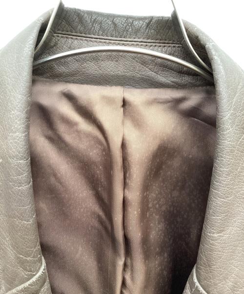 ISSEY MIYAKE MEN（イッセイミヤケメン）ISSEY MIYAKE MEN (イッセイミヤケメン) デザインライダースレザージャケット ブラウン サイズ:Ｌの古着・服飾アイテム
