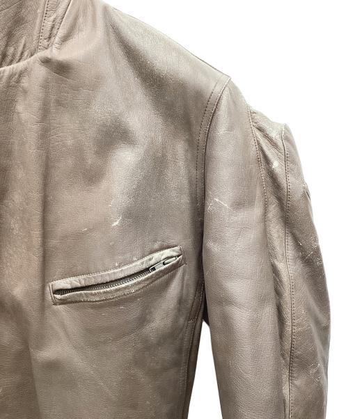 ISSEY MIYAKE MEN（イッセイミヤケメン）ISSEY MIYAKE MEN (イッセイミヤケメン) デザインライダースレザージャケット ブラウン サイズ:Ｌの古着・服飾アイテム