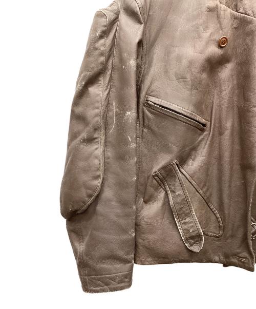 ISSEY MIYAKE MEN（イッセイミヤケメン）ISSEY MIYAKE MEN (イッセイミヤケメン) デザインライダースレザージャケット ブラウン サイズ:Ｌの古着・服飾アイテム