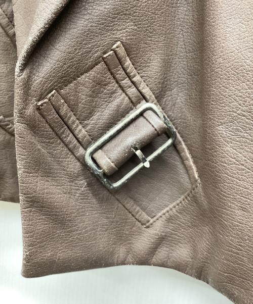 ISSEY MIYAKE MEN（イッセイミヤケメン）ISSEY MIYAKE MEN (イッセイミヤケメン) デザインライダースレザージャケット ブラウン サイズ:Ｌの古着・服飾アイテム