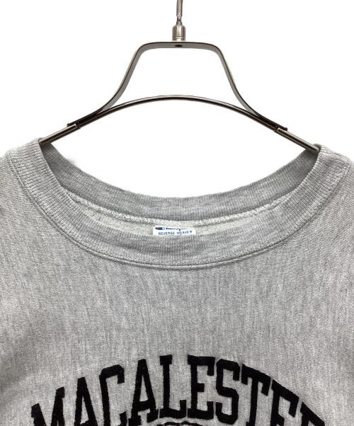 Champion（チャンピオン）Champion (チャンピオン) 三段フロッキープリントリバースウィーブスウェット グレー サイズ:LARGEの古着・服飾アイテム
