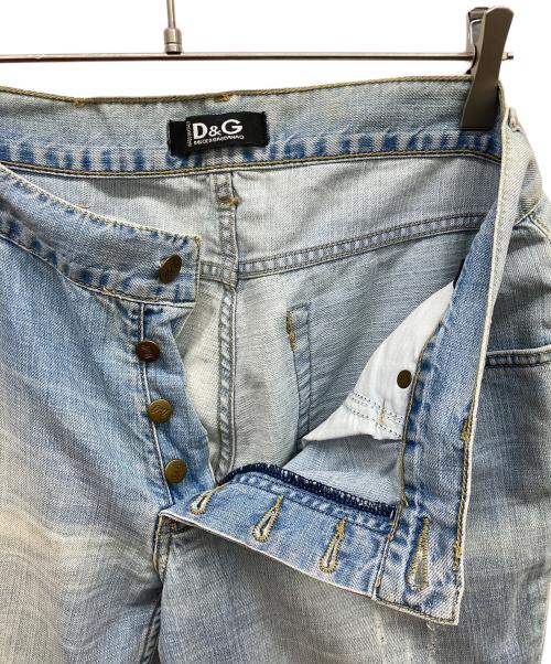 DOLCE & GABBANA（ドルチェ＆ガッバーナ）DOLCE & GABBANA (ドルチェ＆ガッバーナ) ダメージフレアデニムパンツ スカイブルー サイズ:32の古着・服飾アイテム