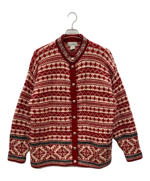 L.L.Bean（エルエルビーン）L.L.Bean (エルエルビーン) ノルディックカーディガン レッド サイズ:L WOMENS REGULARの古着・服飾アイテム