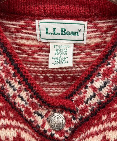L.L.Bean（エルエルビーン）L.L.Bean (エルエルビーン) ノルディックカーディガン レッド サイズ:L WOMENS REGULARの古着・服飾アイテム