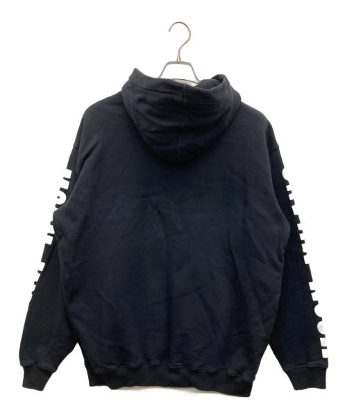 MSGM（エムエスジーエム）MSGM (エムエスジーエム) ロゴプリントパーカー ブラック サイズ:Mの古着・服飾アイテム