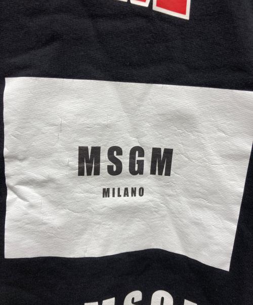 MSGM（エムエスジーエム）MSGM (エムエスジーエム) ロゴプリントパーカー ブラック サイズ:Mの古着・服飾アイテム