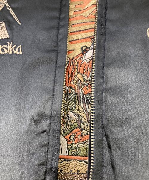 爆裂爛漫娘（バクレツランマンムスメ）爆裂爛漫娘 (バクレツランマンムスメ) 別珍スカジャン ブラック サイズ:44の古着・服飾アイテム