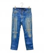 TALKING ABOUT THE ABSTRACTIONトーキング アバウト ジ アブストラクション）の古着「デニム転写スウェットパンツ」｜インディゴ