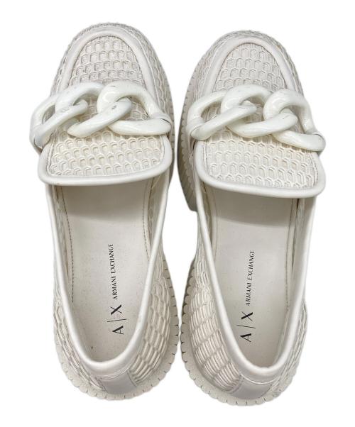 ARMANI EXCHANGE（アルマーニ エクスチェンジ）ARMANI EXCHANGE (アルマーニ エクスチェンジ) メッシュチャンキーソールローファー ホワイト サイズ:US7Mの古着・服飾アイテム