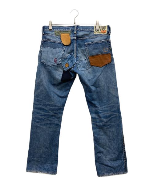 FREECITY（フリーシティー）FREECITY (フリーシティー) グランジ加工デニムパンツ インディゴ サイズ:32の古着・服飾アイテム