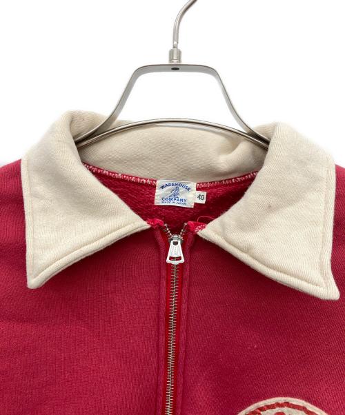 WAREHOUSE（ウエアハウス）WAREHOUSE (ウエアハウス) 2トーン 襟付き ハーフジップ スウェット レッド サイズ:40の古着・服飾アイテム
