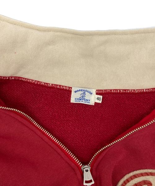 WAREHOUSE（ウエアハウス）WAREHOUSE (ウエアハウス) 2トーン 襟付き ハーフジップ スウェット レッド サイズ:40の古着・服飾アイテム