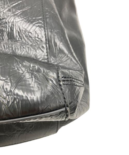 CHARLES & KEITH（チャールズアンドキース）CHARLES & KEITH (チャールズアンドキース) リンクルドエフェクト ダブルトップハンドルトート ブラックの古着・服飾アイテム