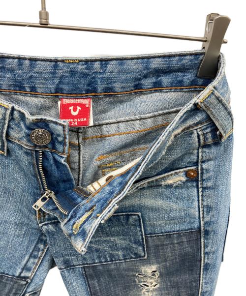TRUE RELIGION（トゥルー レリジョン）TRUE RELIGION (トゥルー レリジョン) ブーツカットパッチワークフレアデニム スカイブルー サイズ:24の古着・服飾アイテム