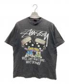 stussyステューシー）の古着「00s プリントTシャツ」｜ブラック