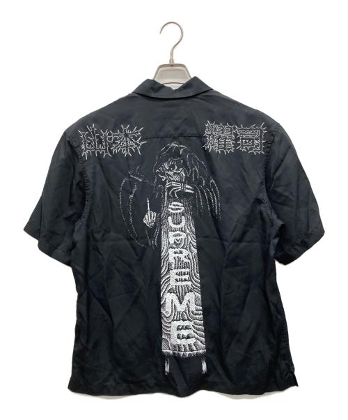 YOHJI YAMAMOTO（ヨウジヤマモト）YOHJI YAMAMOTO (ヨウジヤマモト) Supreme (シュプリーム) シルク ジップアップ シャツ ブラック サイズ:Sの古着・服飾アイテム
