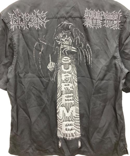 YOHJI YAMAMOTO（ヨウジヤマモト）YOHJI YAMAMOTO (ヨウジヤマモト) Supreme (シュプリーム) シルク ジップアップ シャツ ブラック サイズ:Sの古着・服飾アイテム