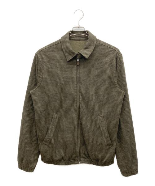 RALPH LAUREN（ラルフローレン）RALPH LAUREN (ラルフローレン) 千鳥格子レーヨンハリントンジャケット ブラウン サイズ:不明の古着・服飾アイテム