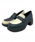 CAMPER TWINSカンペール ツインズ）の古着「ローファー」｜ベージュ×グリーン